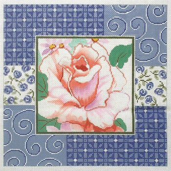 LEEP1274 FLOWER ON BLUE by Lee's Needlearts