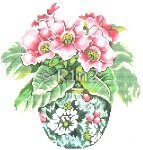 LEEWH1263-VASE with GLOXINIAS by Lee's Needlearts