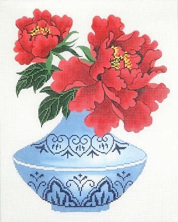 LEEWH1341-PEONY BUD VASE by Lee's Needlearts