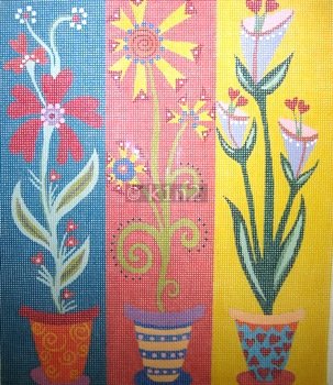 THREE STRIPED POTS by Maggie & Co. MAG1457