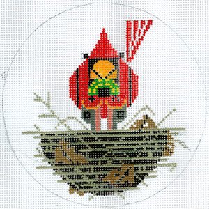MCCH340 CARDINAL CRADLE ORNAMENT by Charley Harper
