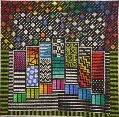 MIN2510 CRAZY LINEAR COLORS by Mindy Needlepoint