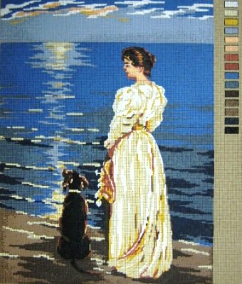 MLADYWDOG-Lady and Dog  by the Sea