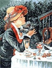 MN0625-RENOIR WOMAN WITH DOG by Magic Needle