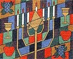 MN0667ta-STAINED GLASS SYMBOLS TALLIS BAG by Magic Needle