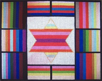 MN1064-BRIGHT STRIPED TALLIS BAG by MAGIC NEEDLE