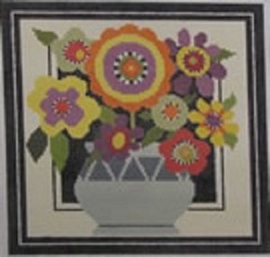 ND661G SMALL VASE and FLOWERS by Needle Deeva