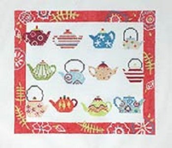 PIP P-D021 DOZEN RED TEAPOTS by Pippin Studios