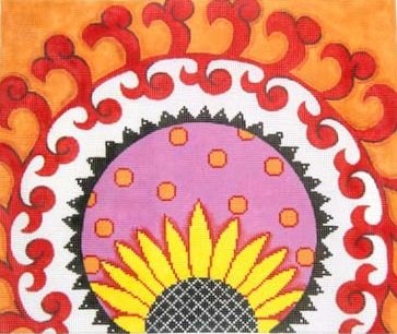 PM11575 Sunflower Swirl Red by Patti Mann