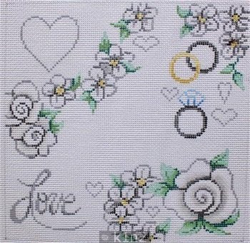 PM11855 WHITE FLORAL LOVE by Patti Mann