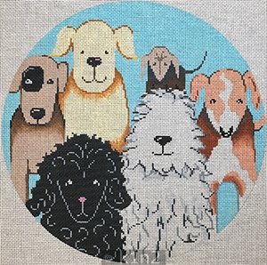PM22003 PUPPIES ROUND by Patti Mann