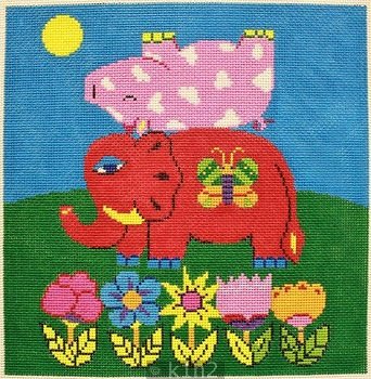 PM22503 ELEPHANT AND PIG by Patti Mann
