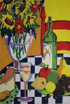 PM5616 WINE FRUIT AND FLOWERS by Patti Mann