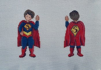 PM9923 Superman Boy Standup 2-sided Ornament by Patti Mann