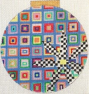 PMcL TS135  CHECK ROUND ORNAMENT 4 by Penny McLeod