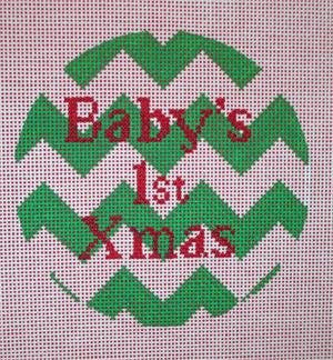 POIAXOLU-001 CHEVRON BABY'S 1ST CHRISTMAS by Point of It All