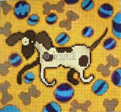 PPA286B-RUNNING DOG ON YELLOW by Patty Paints