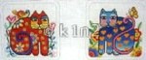 PRCD105-RED CAT BLUE CAT COASTERS by Princely