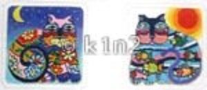 PRCD106-FLOWER & FISH CAT COASTERS by Princely