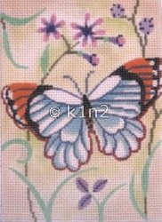 PRSWH654-LIGHT BLUE AND ORANGE BUTTERFLIES By Princely