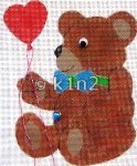 RA202-BROWN BEAR WITH HEART BALLOON by Rachel