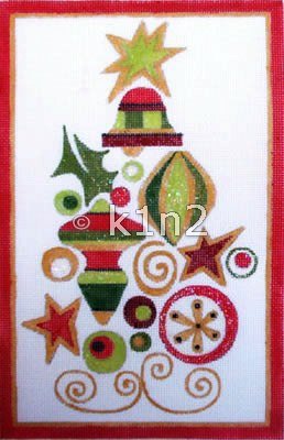 RCHO0102-RED GREEN AND GOLD TREE by Ray Crawford