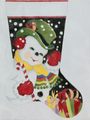 RCHO1145-JOLLY SNOWMAN STOCKING by Ray Crawford