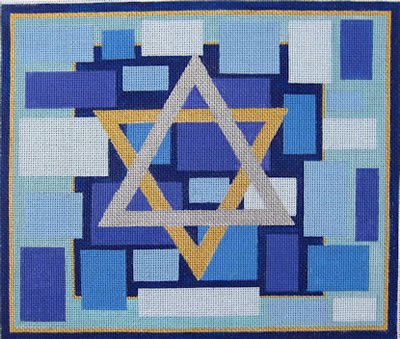 RCHO514-STAR OF DAVID BLUE TALLIS BAG by Ray Crawford