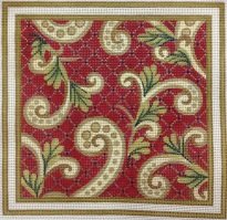 JGJJ116 Red Paisley Tefillin Bag Judaica by Janice Gaynor