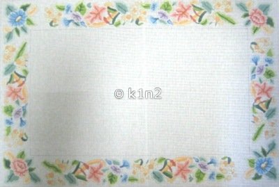 ROSPRUG-LARGE FLORAL BORDER RUG by Rosalie Peters