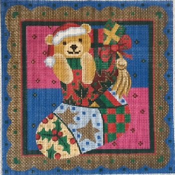 BEAR MINI SOCK WITH BORDER by S&S S2211