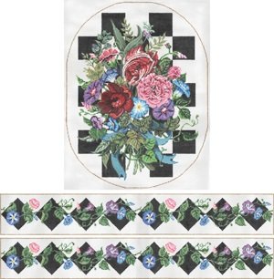 SG14271-ROYAL BOUQUET FOOTSTOOL by Sandra Gilmore