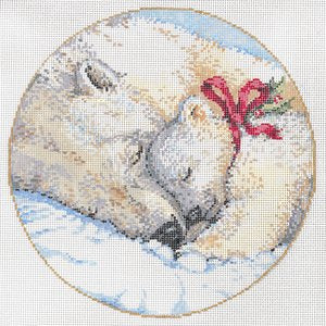 SG181059-CUDDLE POLAR BEARS ORNAMENT by Sandra Gilmore