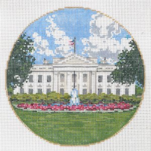 SG181063-WHITE HOUSE ORNAMENT by Sandra Gilmore