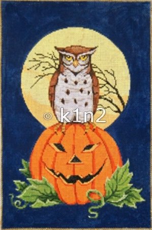 SG18678-BOO WHOO OWL and PUMPKIN by Sandra Gilmore