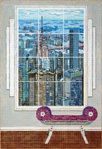SG14911-MANHATTAN WINDOW 14 ct by Sandra Gilmore