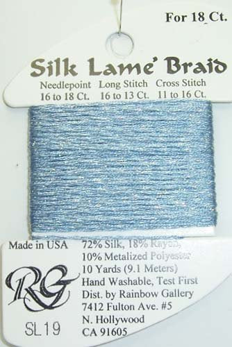 19 ANTIQUE BLUE SILK LAME BRAID