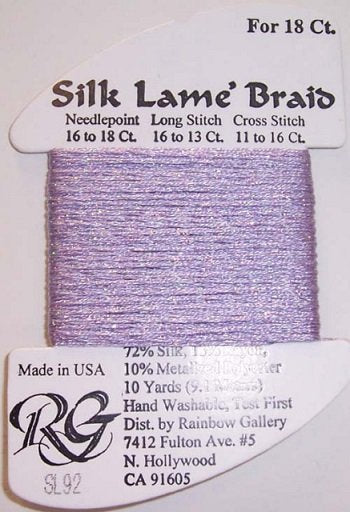 92 LITE LILAC  SILK LAME BRAID