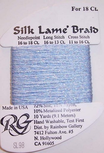 98 PALE ANTIQUE BLUE SILK LAME BRAID