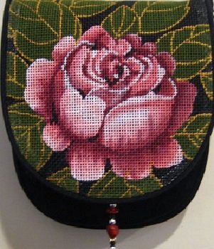 SOPA036-ROSE QUEEN BLACK PURSE FLAP by Sophia Designs