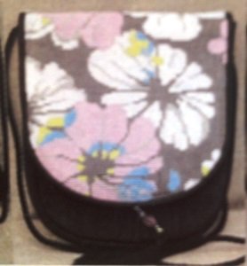 SOPA115-BIG FLOWERS BLACK PURSE FLAP by Sophia Designs