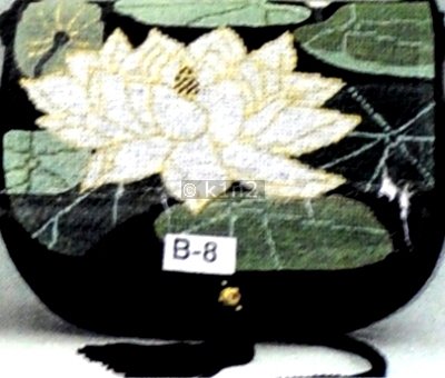 SOPB008-WATER LILY BLACK PURSE FLAP by Sophia Designs