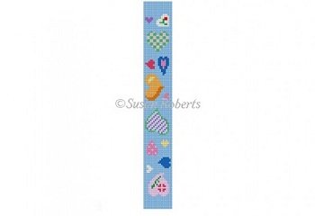 SR2263 HEARTS KEY FOB with hardware by Susan Roberts