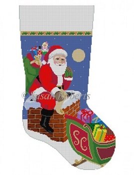 SR3249 DOWN THE CHIMNEY STOCKING by Susan Roberts