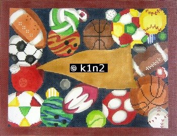 SREP0168-SPORTS BALLS TALLIS BAG PICTURE by Susan Roberts