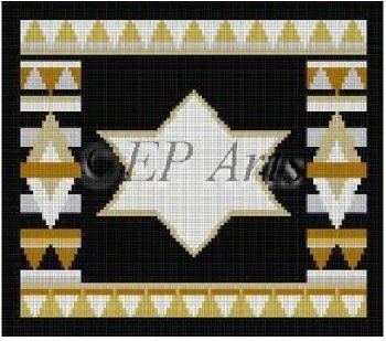 SREP234Tf-STAR OF DAVID BLACK TEFILLIN BAG by Susan Roberts