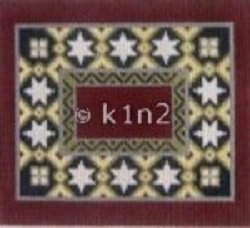 SREP0251Tf-PETALS IMARI RED GEOMETRIC TEFILLIN BAG by Susan Roberts