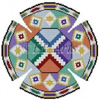 SREP1165Y-DAVID EARTH TONE TILES YARMULKE by Susan Roberts