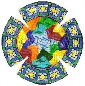 SREP1190 ISRAELI LANDSCAPE YARMULKE by Susan Roberts