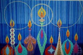 TF3004 COLORFUL MENORAH by TAPESTRY FAIR